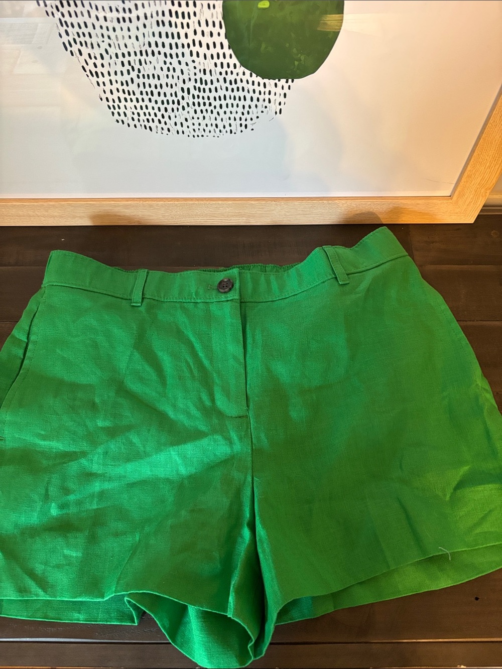 J. Crew Green Women’s linen Tailored Shorts